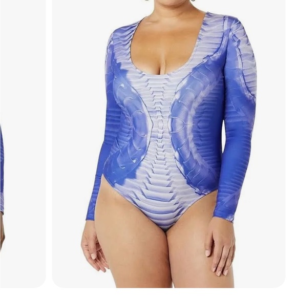 Making the Cut blue long sleeves skeleton bodysuit size Medium - Picture 1 of 8